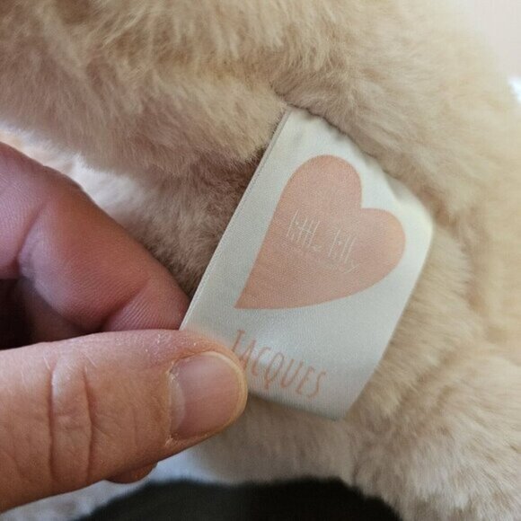 Jacques Little Lilly Tan French Bulldog Puppy Dog Plush Blue Bow 10" Stuffed Toy - Picture 9 of 12